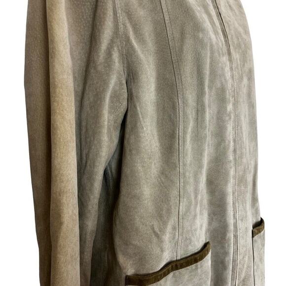 SFR Santa Fe Receations Suede Womens Aztec Western Beige Painted Coat Jacket L - Picture 3 of 16